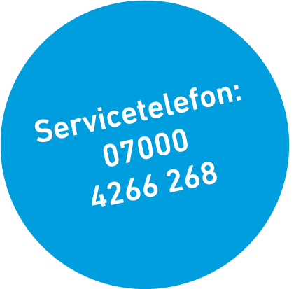 Servicetelefon: 0700 4266 268